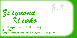 zsigmond klimko business card